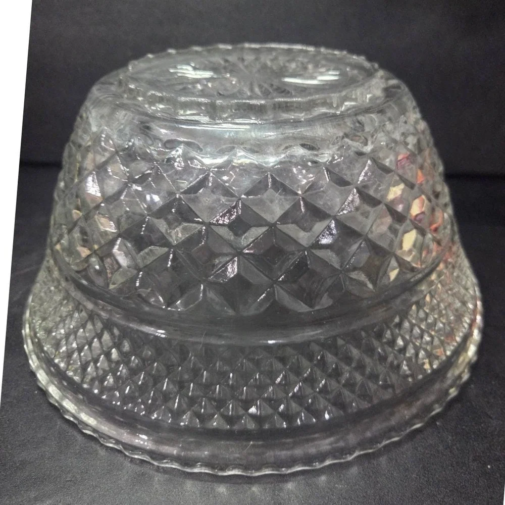 Anchor Hocking Wexford Serving Bowl, Vintage Clear Glassware, Table‎ Centerpiece